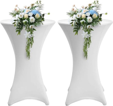 Set van 4 Universele Statafelhoezen Wit voor Ronde Tafels