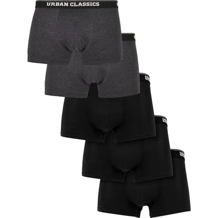 Urban Classics - Men 5-Pack Boxershorts set - S - Grijs/Zwart