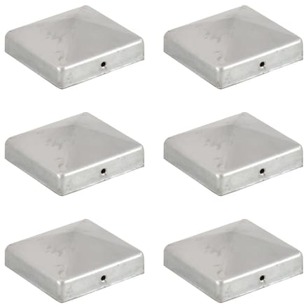 vidaXL - Paalkappen - 6 - st - piramide - 81x81 - mm - gegalvaniseerd - metaal