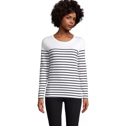 Dames-T-shirt met lange mouwen Sol's Matelot