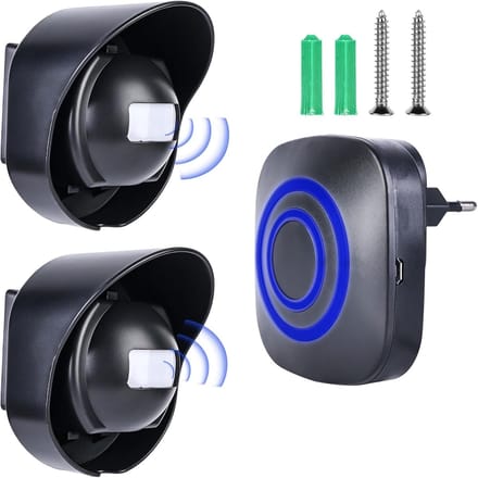 Draadloze Deurbel - Bewegingsmelder Alarm - Huis Beveiligen - 200 Meter Bereik - 7 Meter Sensor - Zwart