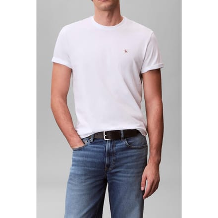 Calvin Klein Ss Badge Tee 2-pack Bright White/classic Blue Taglia: S | Magliette basic Outlet | Uomo | Blu