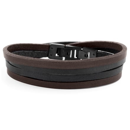 Zwarte & Donkergekleurde Roy Dubbele Wikkelarmband