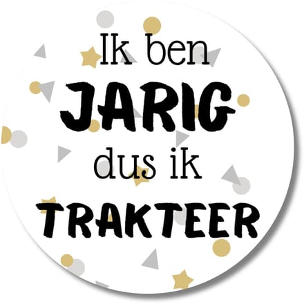 Stickers Ik ben jarig dus ik trakteer – 20 stuks – verjaardag – confetti