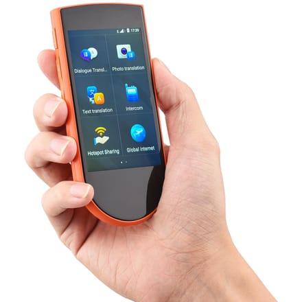 DOSMONO Draagbaar Taalvertaler Apparaat 72 Talen Real-time 2-RICHTINGS Spraakvertaler 32 oranje