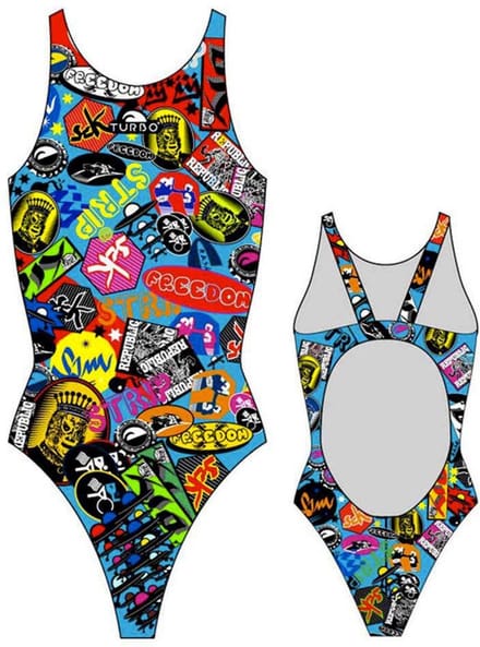 Turbo Stickers Zwemkleding Veelkleurig 3XL Vrouw