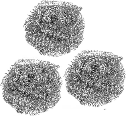 Alessandro Schuursponsjes - RVS - 3x - pannenspons - 45 gram - 6 x 6 x 3 cm