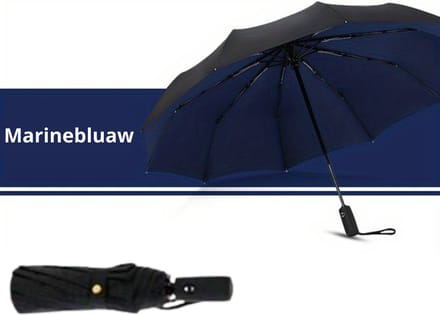Nivard Moderne Stormparaplu - Opvouwbaar - Windproof Paraplu - Stormproef - Automatisch Uitklapbaar - Umbrella - Marine Blauw