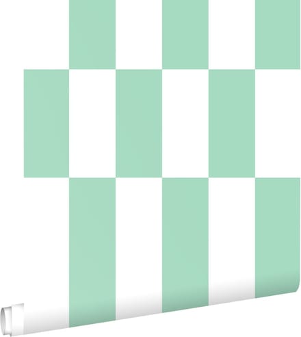 ESTAhome behang streep mintgroen en wit - 50 x 900 cm - 130919