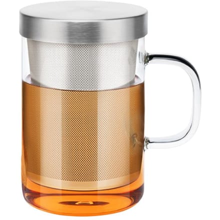 450ml Infuser Glazen Theekop Borosilicaatglas Theekop met Filter en Deksel white