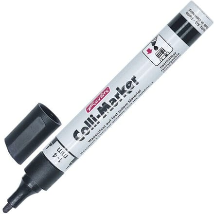 Herlitz Colli Permanente Marker, Zwart, Waterdicht, Ronde Punt