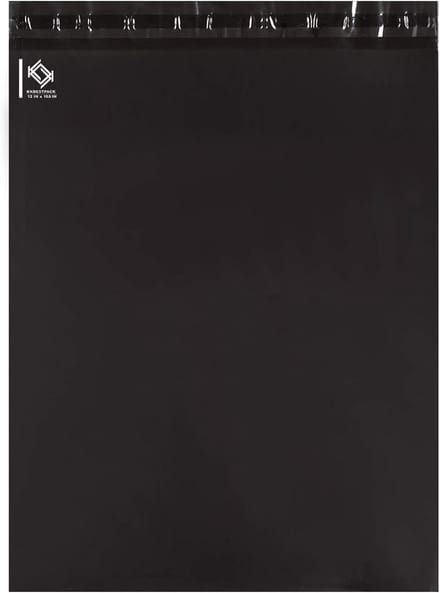 Zwart polyethylene verzendzak 12x15,5 cm, 100 stuks - waterafstotend, zelfklevend