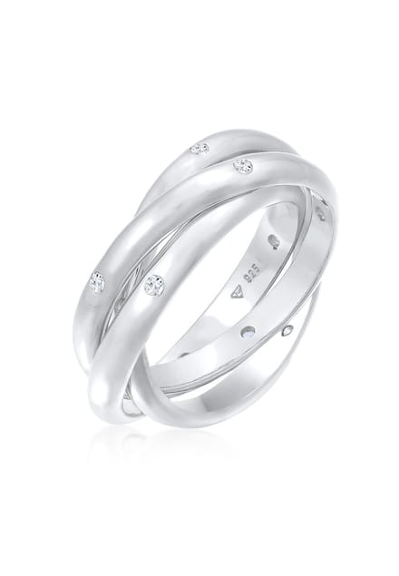 Elli PREMIUM - Ring - Dames Basis Trio Wikkel met Topaas Edelsteen in 925 Sterling Zilver - Dames