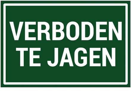 Verboden te jagen sticker | 30 x 20 cm