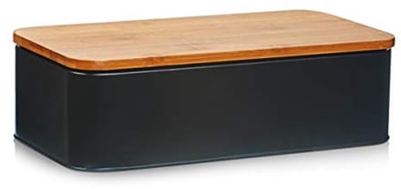Broodtrommel van metaal - Zwart - 31 x 18 x 12,5 cm