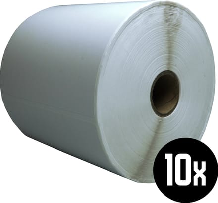 DULA Compatible Zebra Labels 102x76mm - 930 etiketten per rol - kern 25mm - Wit - Permanent - 10 rollen
