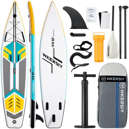 Planche de SUP gonflable Stand Up Paddle Board 6 pouces d'épaisseur SUP planche de Surf ensemble de Surf avec Paddleboard Surf 350cm vert