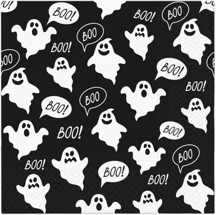 Lunch servetten Boo Black - PAW Decor - 33x33 cm