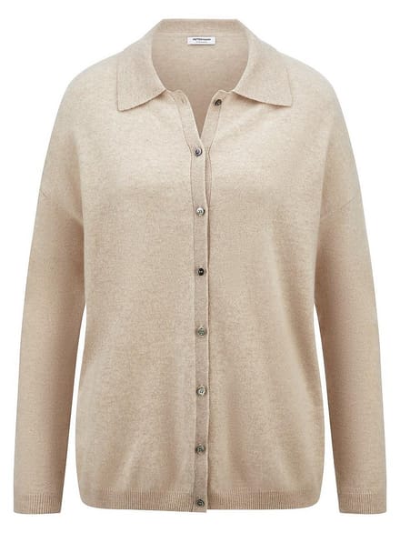 Vest 100% kasjmier Van Peter Hahn beige