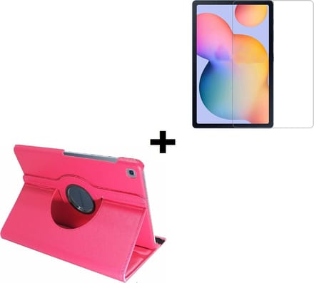 Samsung Galaxy Tab S6 Lite Hoesje - 10.4 inch -  Samsung Galaxy Tab S6 Lite Screenprotector - Samsung Tab S6 Lite hoes Roze + Screenprotector