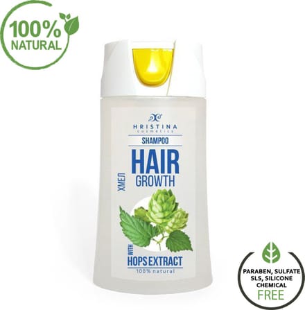 NATUURLIJKE HAARSHAMPOO VOOR STERKER EN SNELLER HAARGROEI | MET HOPS EXTRACT | VITAMINE E & B5 – 200ML