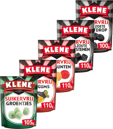 Klene | Mix Suikervrije Drop | Voordeelpakket | 5 x 105g