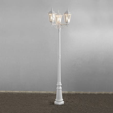 Konstsmide Mastlamp Firenze, 3-lamps, wit