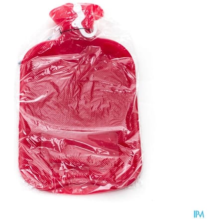 Fashy warm water kruik - enkelzijdig geribbeld - cranberry kleur - 2 liter