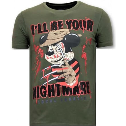 Exclusieve Heren T-shirt - Freddy Krueger - Groen