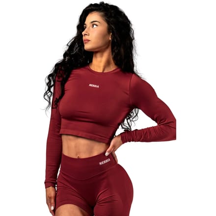 Dames-T-shirt met lange mouwen Nebbia Power Crop Top