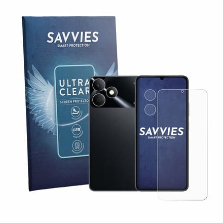 Savvies - Screenprotector voor realme Note 80 (Voor+Camera) - Folie Beschermfolie transparant 18 Stuks