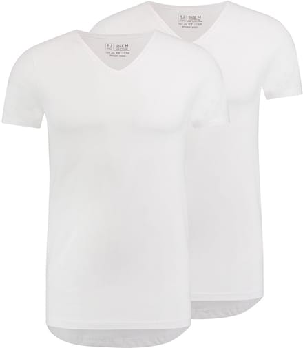 RJ Everyday 2-Pack Den Bosch T-Shirt Regular V-Hals Wit M