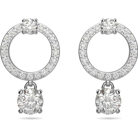 Boucles d'oreilles Swarovski Circle Attract Plaqué Rhodium pour Femme Blanc 5563278 Box (Random Color) white