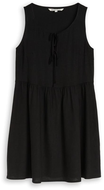 Tom Tailor Denim - Mini-jurk met linnen - Maat M - deep black