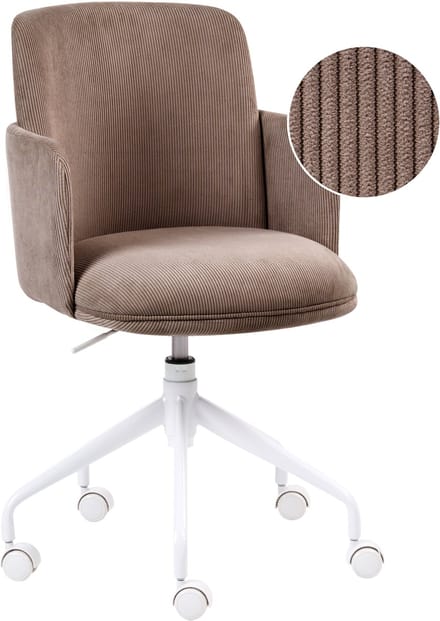 DRYDEN - Bureaustoel - Bruin - Corduroy