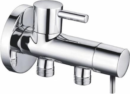 Wiesbaden Minimal Dubbele Hoekstopkraan 1/2" x 3/8" x 3/8" - Chroom