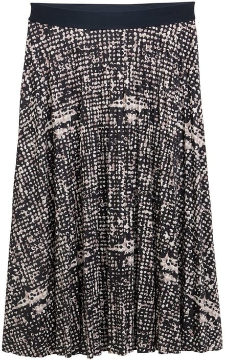 Tom Tailor - Geplooide midirok - Maat 42 - navy abstract dot design