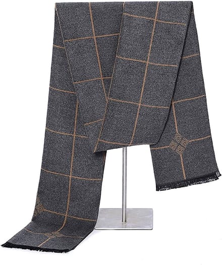 Heren Sjaal - 180x30cm - Zachte Warme Mode Sjaal - Grijs - Winter Herfst