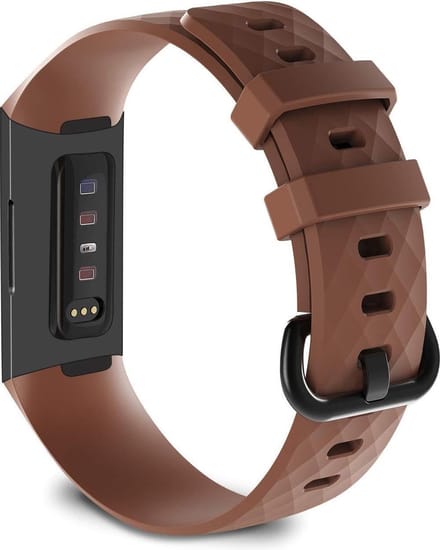 watchbands-shop.nl Siliconen bandje - Fitbit Charge 3 - Bruin - Small