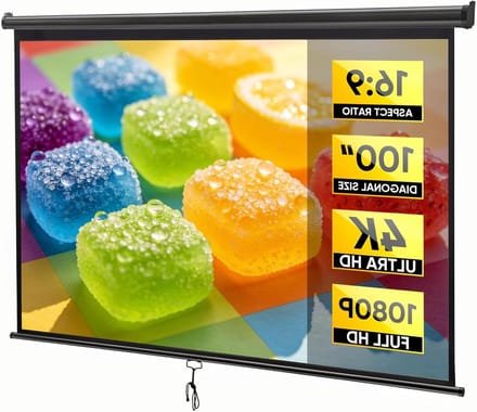 Projectiescherm Pull Down - Filmscherm Vouwen - Home Cinema - Zwart Rand Contrast - 100 Inch 16:9 - Wit