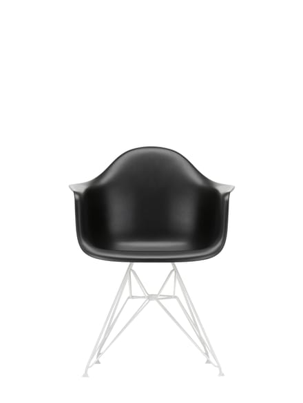 Vitra DAR Eames Plastic Armchair - diepzwart RE - wit