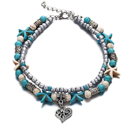 Enkelbandje - beach - love - enkelbandjes dames - model E - Moederdag - Cadeau