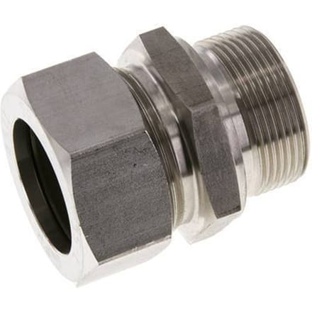 M42x2 Buitendraad x 35L RVS Rechte Snijring Koppeling 160 Bar DIN 2353 - FL2S-MC-ST-M42-35-L