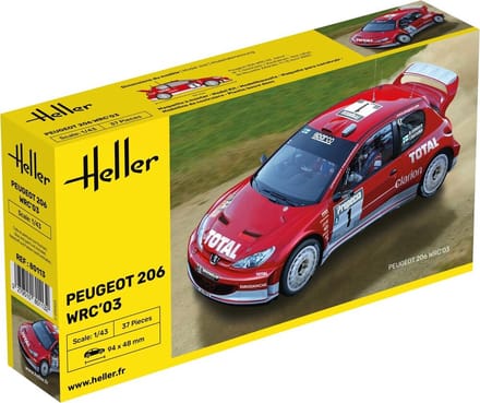 Heller Modelbouwpakket Auto - 80113 PEUGEOT 206 WRC 03 Plastic - 1:43 - Modelbouw