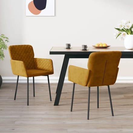 vidaXL - Eetkamerstoelen - 2 - st - fluweel - bruin