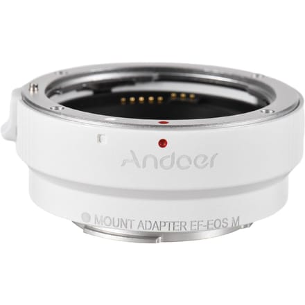 Andoer EF-EOSM Lens Mount Adapter Ondersteuning Auto-Belichting Auto-Focus en Auto-Diafragma voor Canon wit