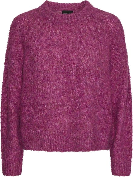 Pieces Trui Pcnatherine Ls O-neck Knit Bc 17142442 Beetroot Purple/melange Dames Maat - M