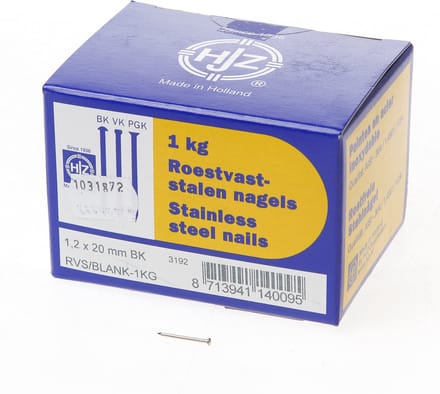 Hjz RVS nagels bombe kop 1.2 x 20mm 1kg