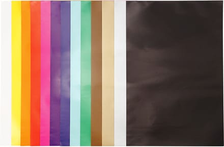 Glanspapier, vel 32x48 cm, 80 gr, diverse kleuren, 100 vel/ 1 doos