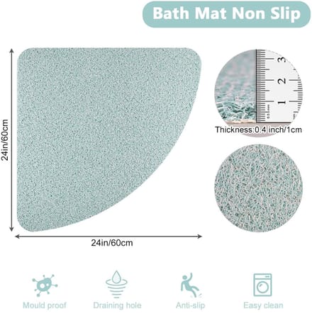 Dailygoods- Douchemat Antislip - Hoekdouchemat - Sneldrogend - Anti-schimmel - Gebogen - Met Afvoer - Douchevloer